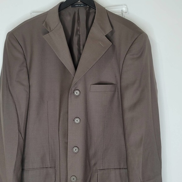 Vittorio St. Angelo Wool Suit 48R Two Piece 4 Button Single Breast Pleat No Vent - Picture 3 of 16